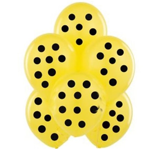 Sarı Üzerine Siyah Puanlı Balon