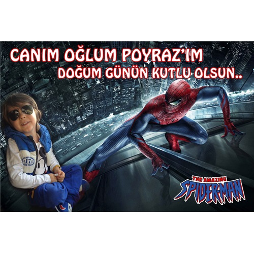 Spiderman Temalı Kişiye Özel Afiş