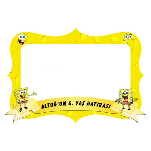 Sponge Bob Temalı Kişiye Özel Hatıra Fotoğrafı Çerçevesi