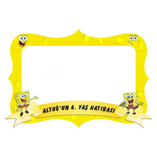 Sponge Bob Temalı Kişiye Özel Hatıra Fotoğrafı Çerçevesi