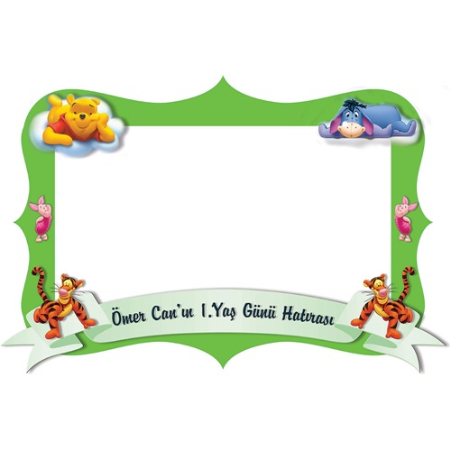 Winnie The Pooh Temalı Kişiye Özel Hatıra Fotoğrafı Çerçevesi