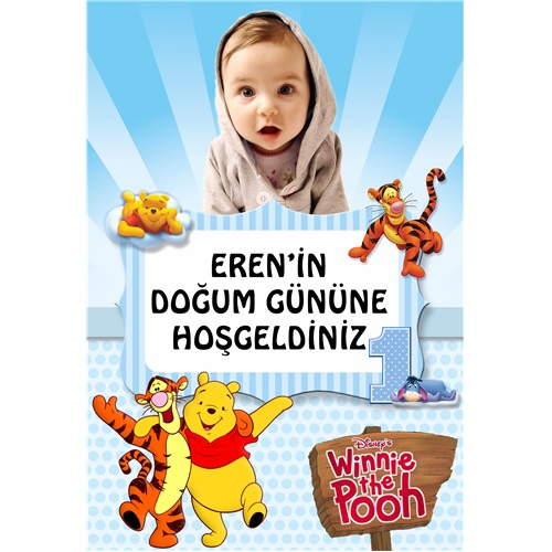 Winnie The Pooh Temalı Kişiye Özel Karşılama Panosu