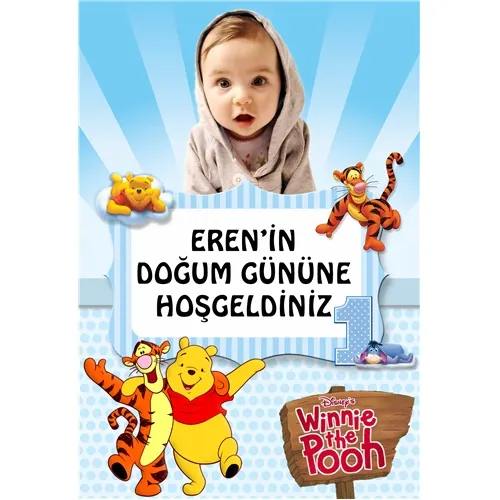 Winnie The Pooh Temalı Kişiye Özel Karşılama Panosu