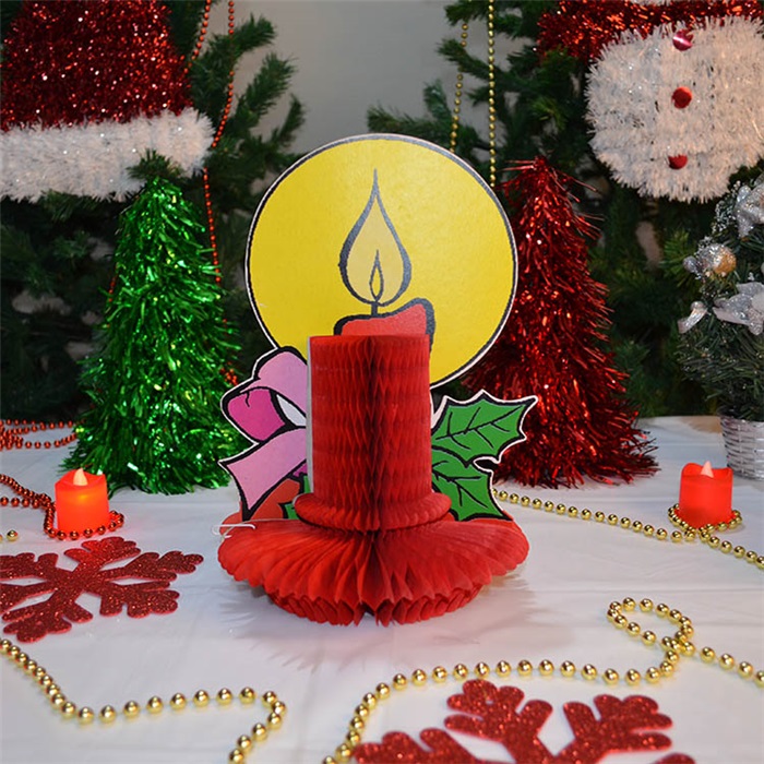Yılbaşı Kırmızı Mum Orta Süs