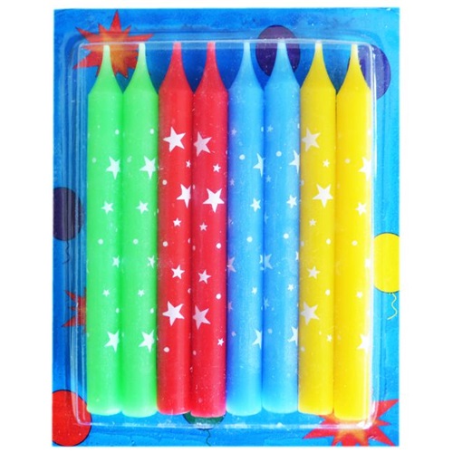 Yıldızlı Baskılı Pasta Mumu