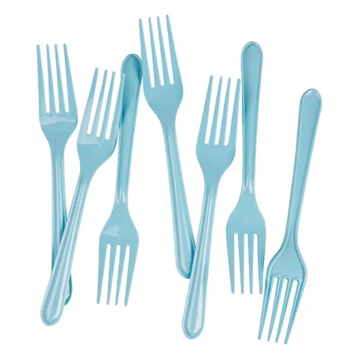 Açık Mavi Plastik Çatal