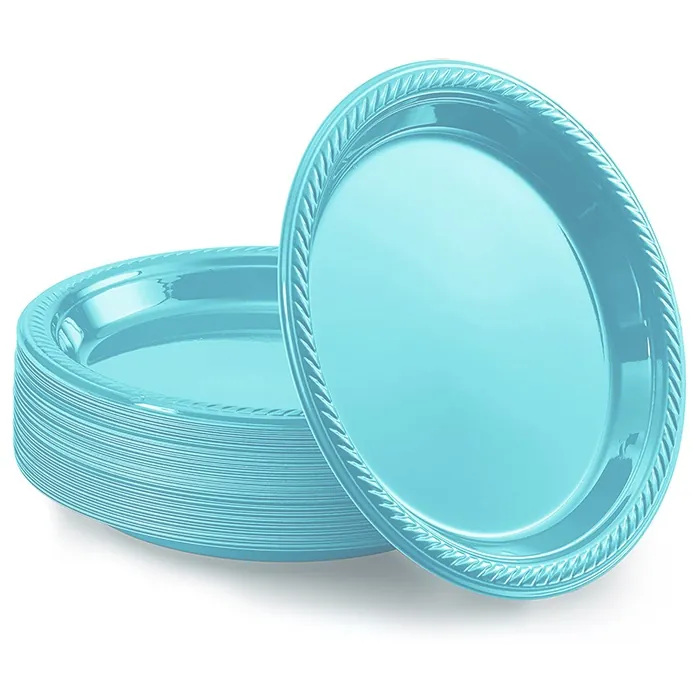 Açık Mavi Plastik Tabak 10 Adet