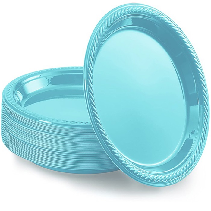 Turkuaz Mavi Plastik Tabak 8 Adet