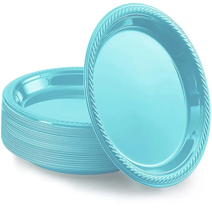 Turkuaz Mavi Plastik Tabak 8 Adet