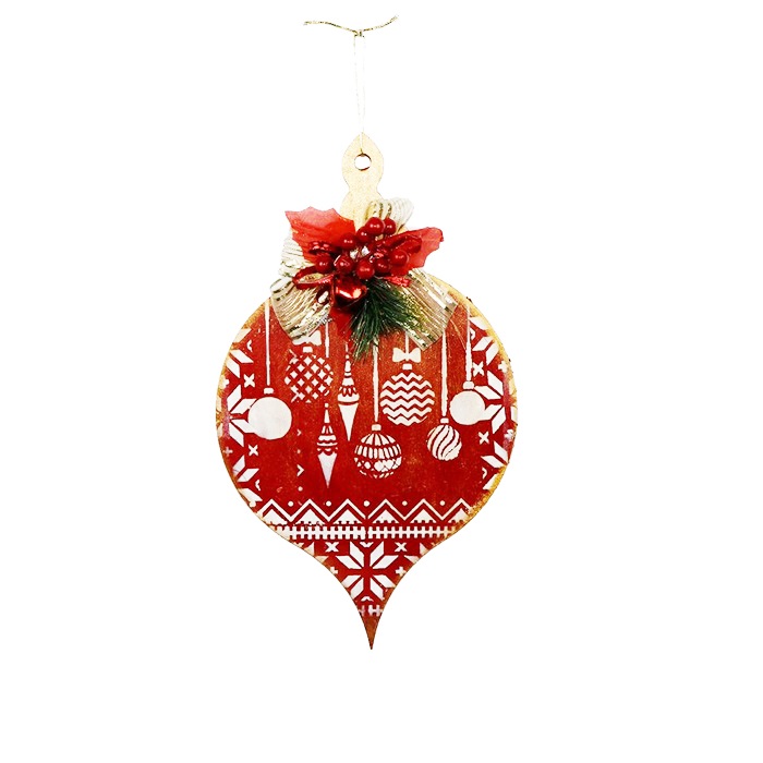 Ahşap Yılbası  Asma Kapı Süsü 1