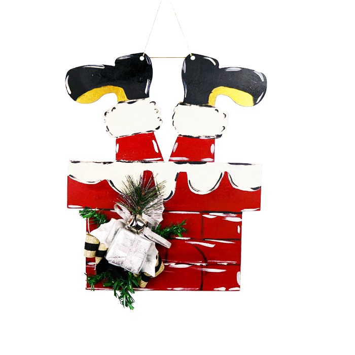 Ahşap Yılbaşı Asma Kapı Süsü