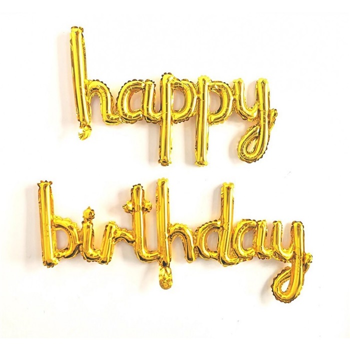 Altın Renkli Happy Birthday Folyo Balon