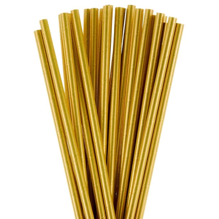 Gold Altın Renkli Kağıt Pipet