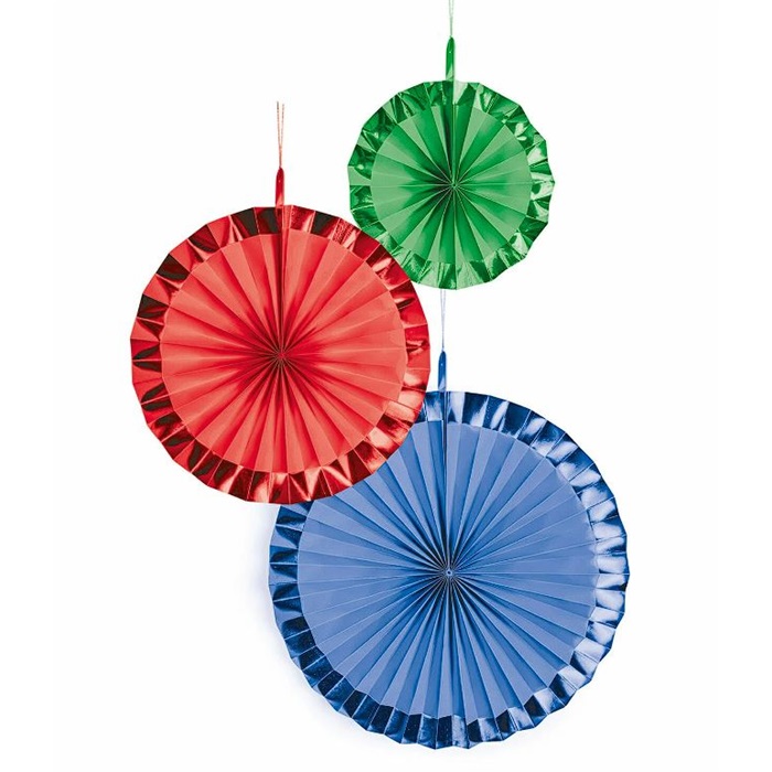 Amscan Gökkuşağı Renkli Yelpaze Süs