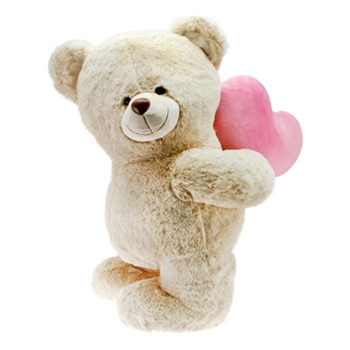 Arkada Kalp Tutan Ayı Peluş Kahverengi