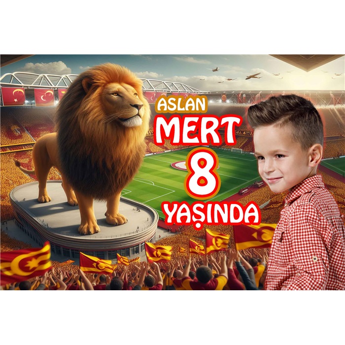 Aslan Temalı Kişiye Özel Doğum Günü Afişi