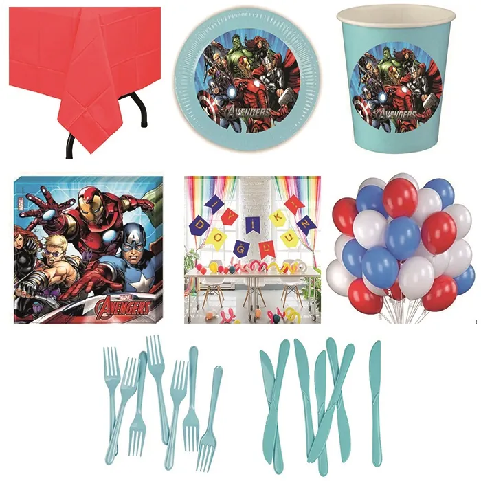 Avengers Temalı Parti Seti 8 Kişilik