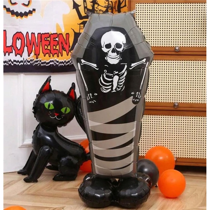 Ayaklı Tabutta İskelet Folyo Balon