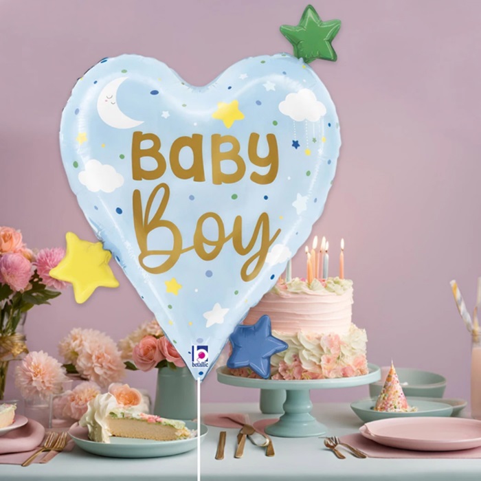 Baby Boy Heart Stars Grabo Folyo Balon