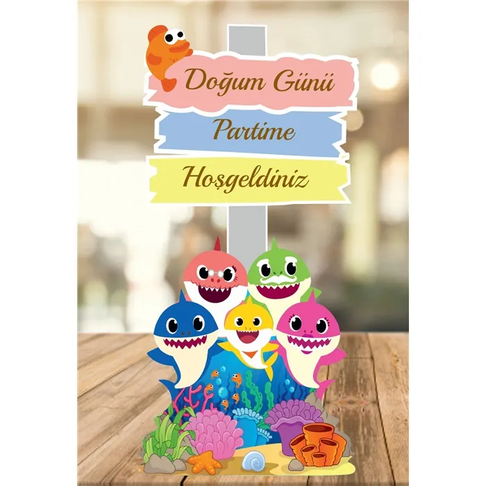 Baby Shark Ayaklı Karşılama Panosu