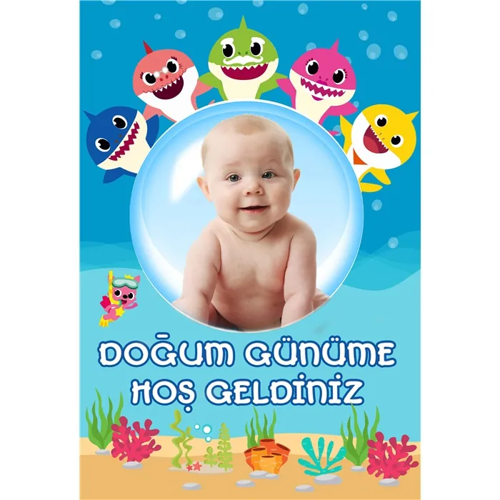 Baby Shark Özel Ayaklı Pano