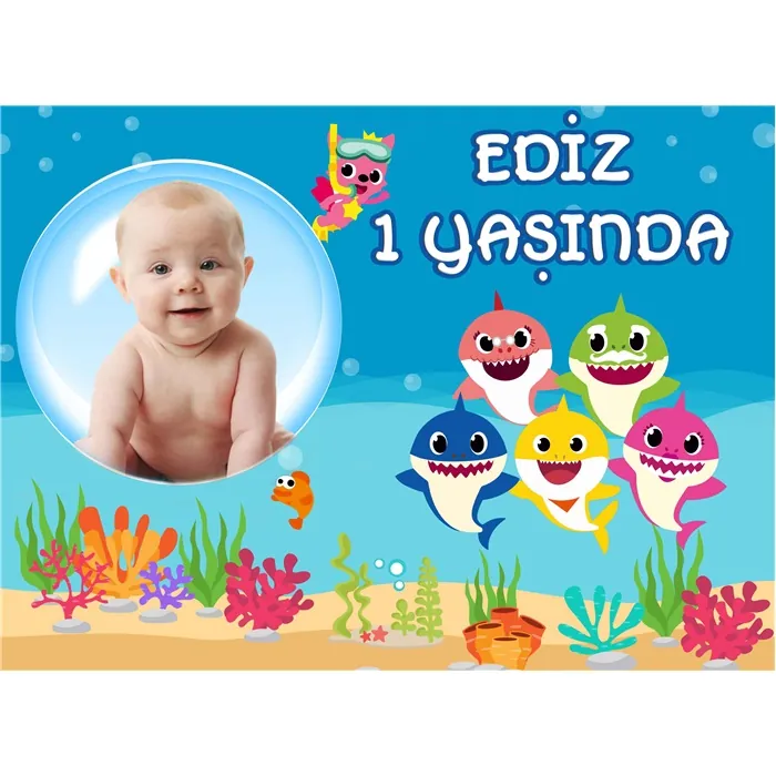 Baby Shark Özel Duvar Panosu