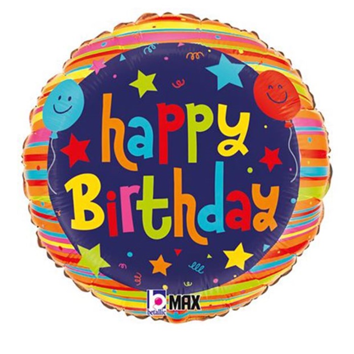 Birthday Balloons Stars Grabo Folyo Balon