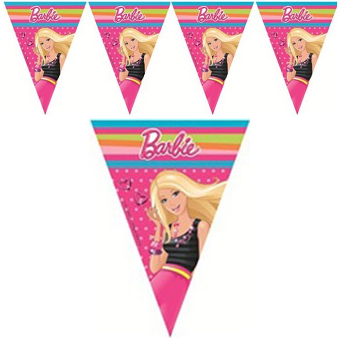 Barbie Temalı Bayrak Flama Set