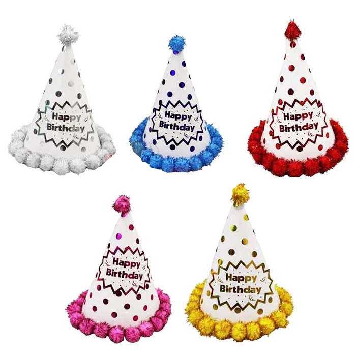 Benekli Happy Birthday Parti Şapka