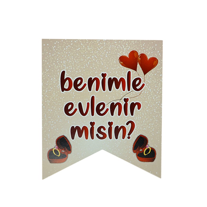 Benimle Evlenir Misin Bayrak Flama