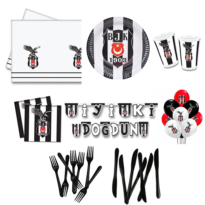 Beşiktaş Doğum Günü Parti Seti 8 Kişilkik