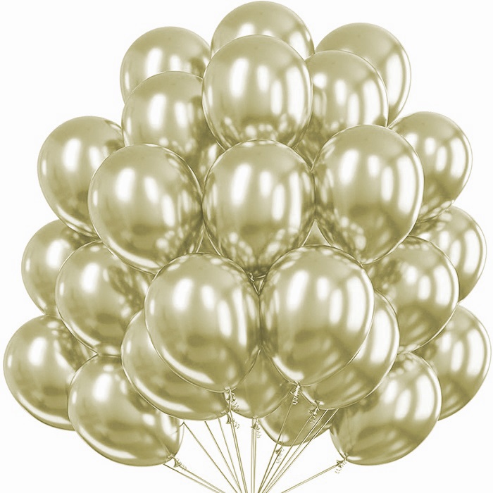 Beyaz Altın Renkli Krom Balon