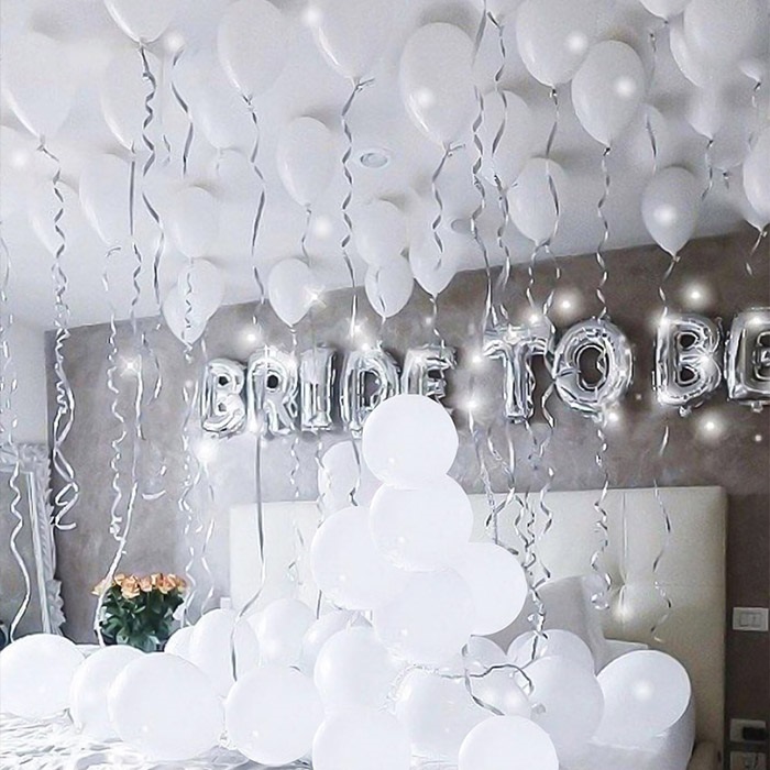 Beyaz Gümüş Renkli Bride To Be Partisi Süsleme