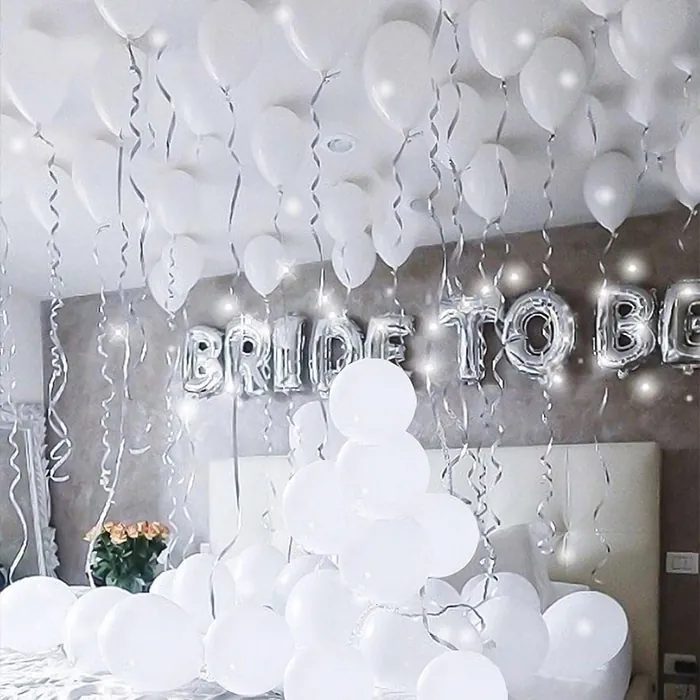 Beyaz Gümüş Renkli Bride To Be Partisi Süsleme