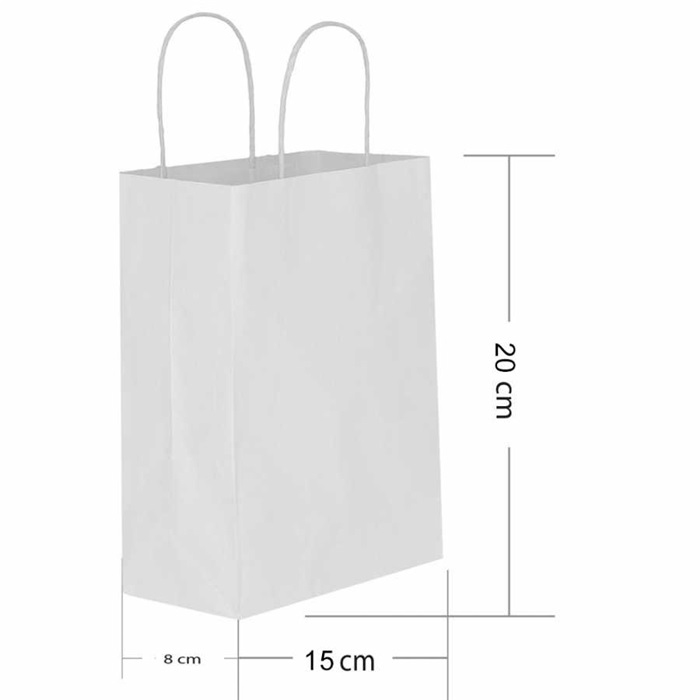 Beyaz İpli Kraft Çanta