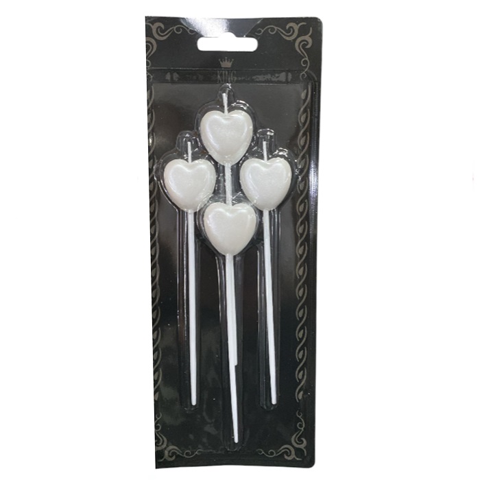 Beyaz Kalp Çubuk Mum