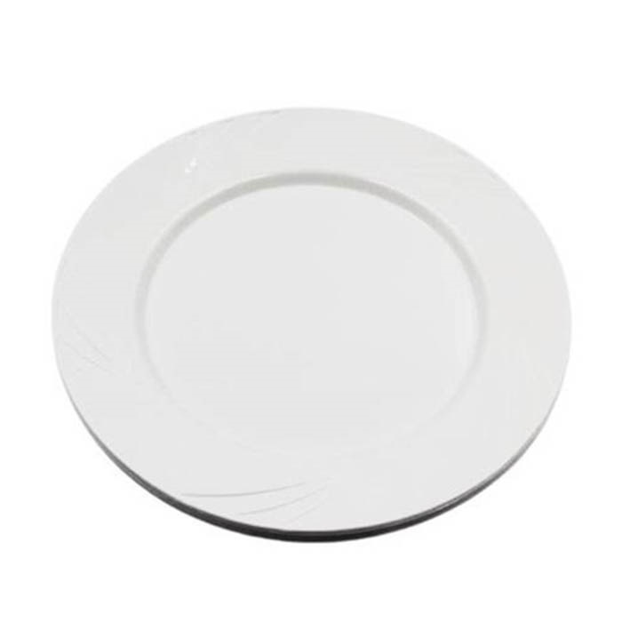 Plastik Porselen Görünümlü Beyaz Tabak