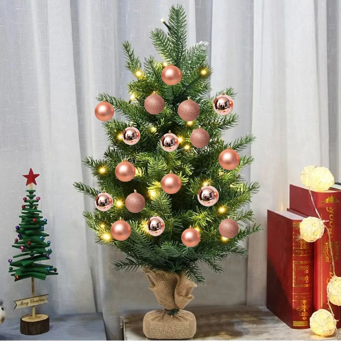 Rose Gold Renkli Süslü Yılbaşı Ağacı
