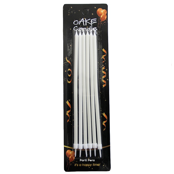 Beyaz Renkli Çubuk Pasta Mumu