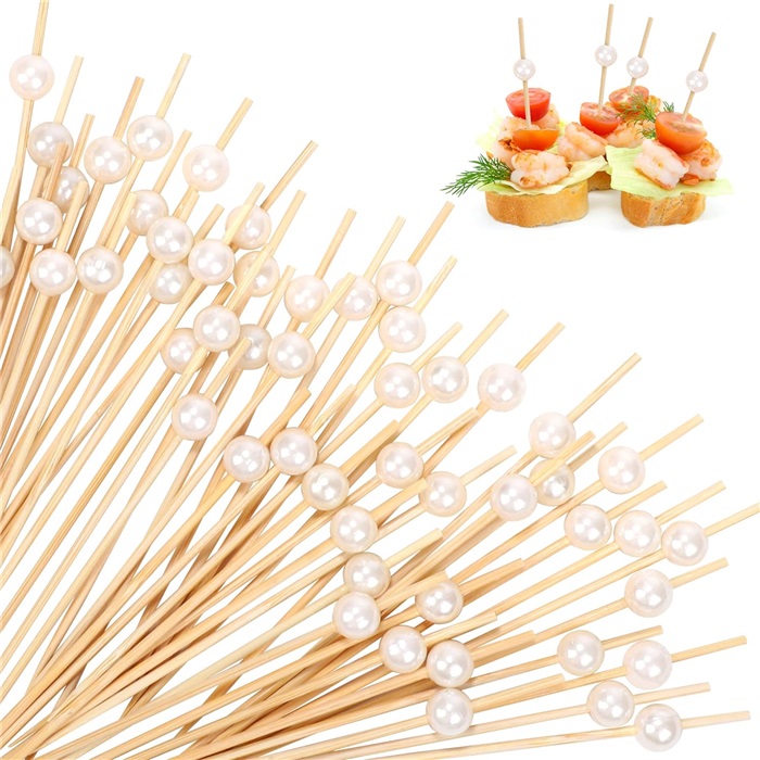 Beyaz Renkli İnci Kokteyl Çubuğu