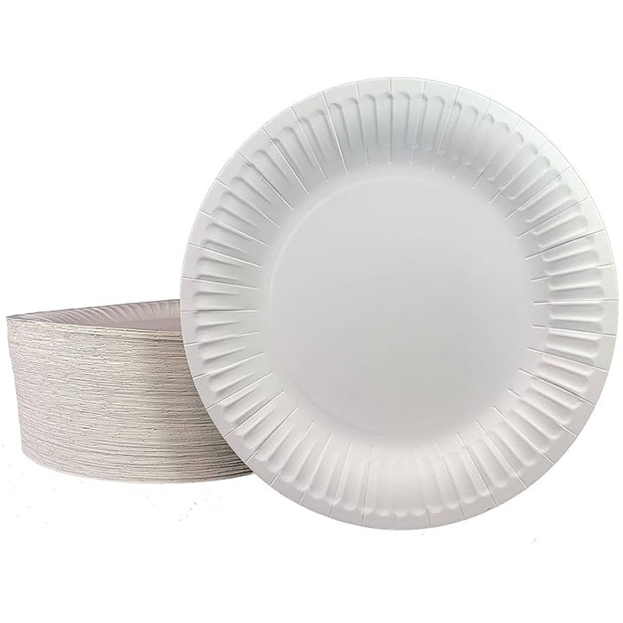 Beyaz Renkli Karton Tabak