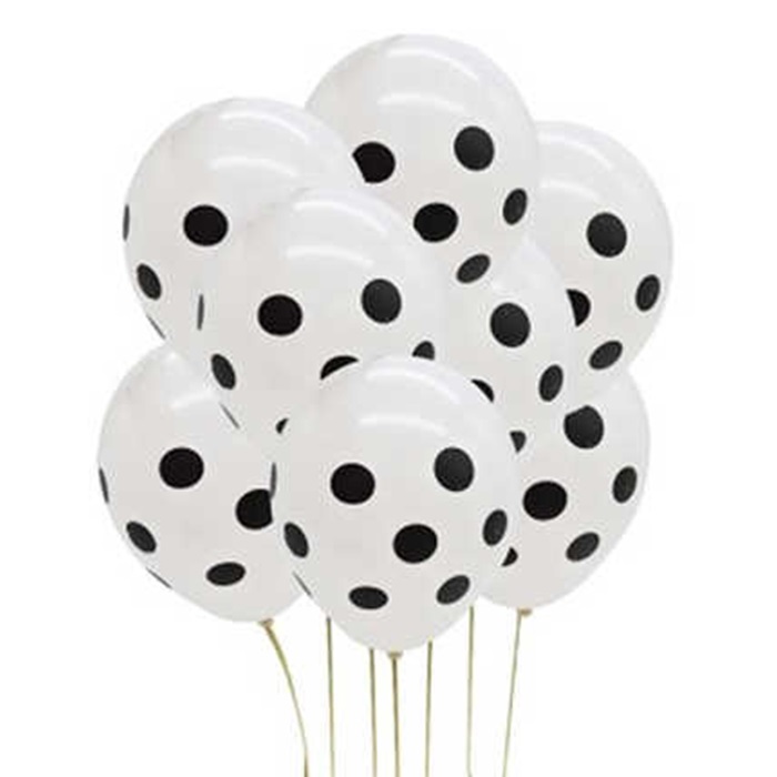 Beyaz Üzerine Siyah Puanlı Balon
