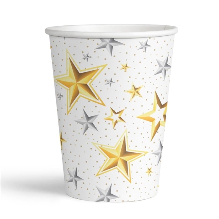 Beyaz Yıldızlar Karton Bardak
