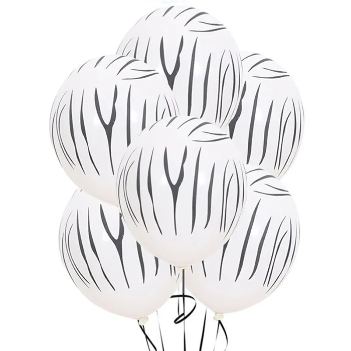Beyaz Zebra Desenli Balon