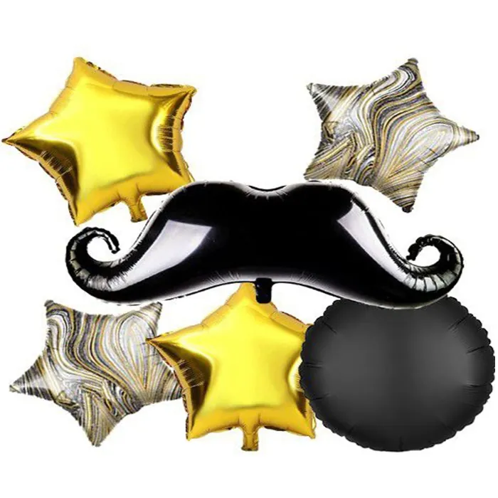 Bıyık Temalı Folyo Balon Demeti