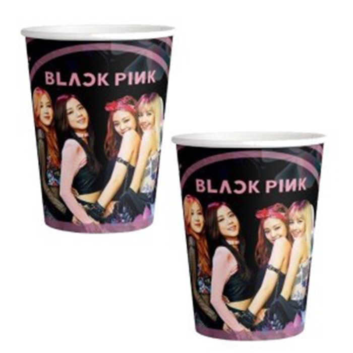Black Pink Temalı Karton Bardak