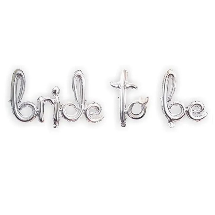 Gümüş Renkli El Yazılı Bride To Be Folyo Balon