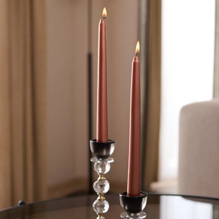 Bronz Renkli Şamdan Mum