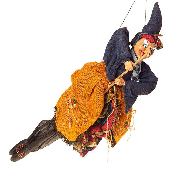 Büyük Süpürgeli Cadı Dekor Süs