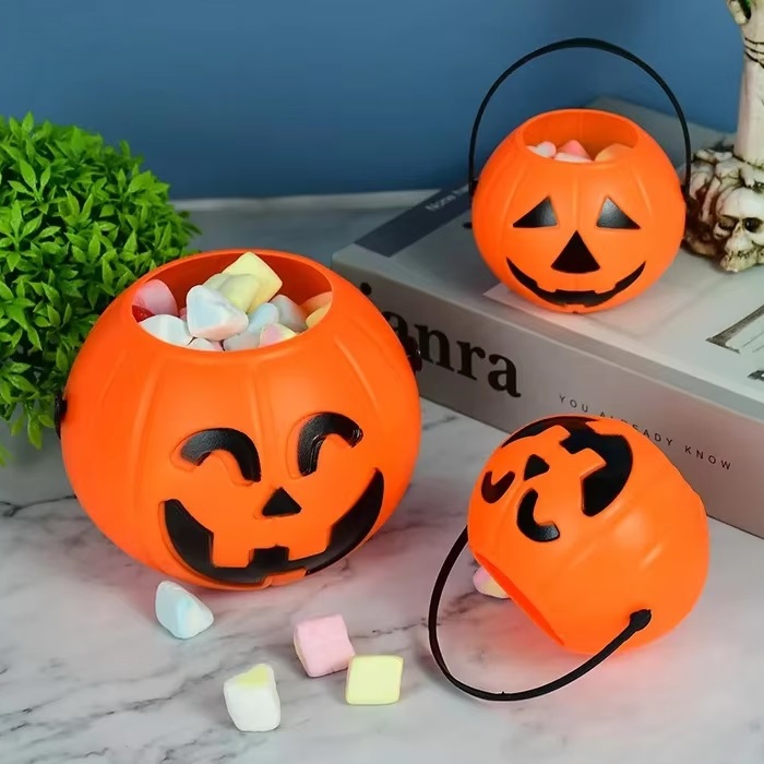 Cadılar Bayramı 3 Adet Bal Kabağı Şeker Kovası